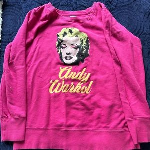 Pink Andy Warhol crew neck sweatshirt